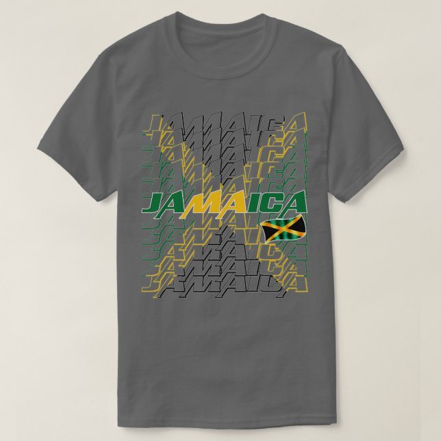 Jamaica Flagga 2 T Shirt (Design framsida)