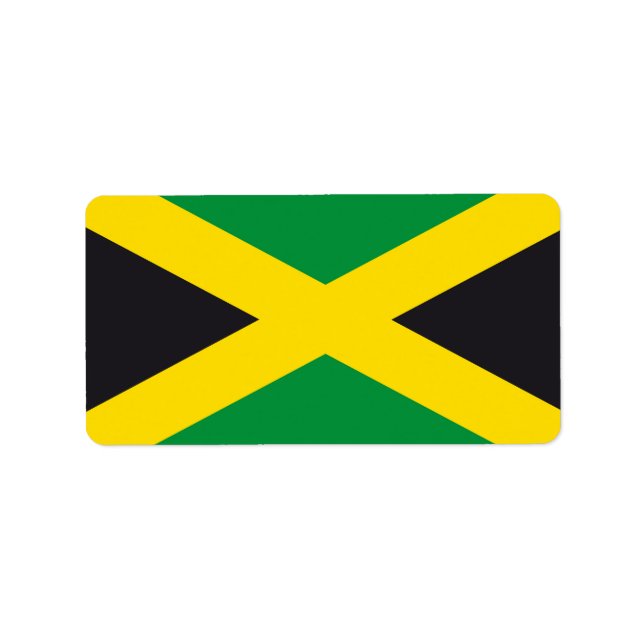 Jamaica flagga adressetikett (Framsidan)