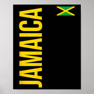 Jamaica Flagga Atletisk Fotboll Sport Tröja Poster