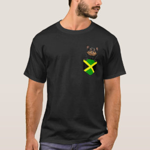 Jamaica Flagga Black Chihuahua Hund in Pocket T Shirt