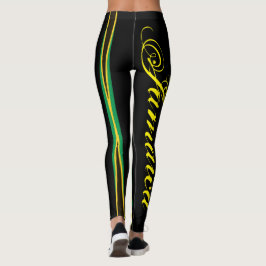JAMAICA FLAGGA BLACK LEGGINGINGS HAVIC ACD LEGGINGS