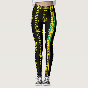 JAMAICA FLAGGA BLACK LEGGINGINGS HAVIC ACD LEGGINGS