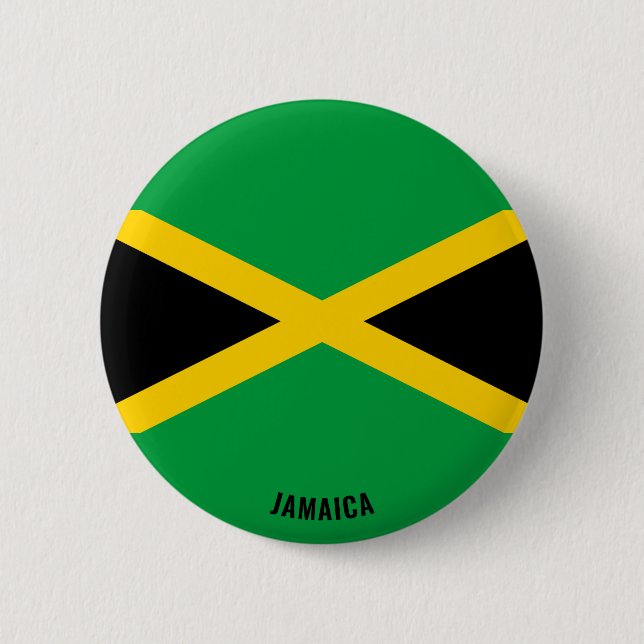 Jamaica Flagga Charming Patriotic Button Knapp (Framsida)