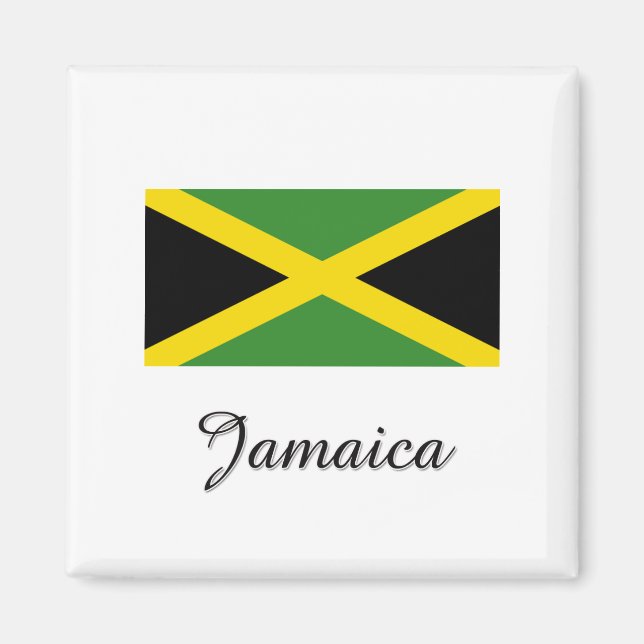 Jamaica Flagga Design Magnet (Framsidan)