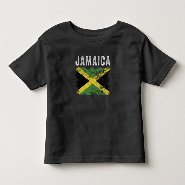 Jamaica Flagga Distress - Jamaican Flagga T Shirt (Framsida)