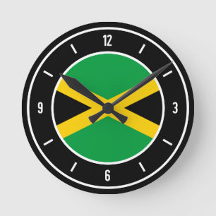 Jamaica Flagga Elegant Rund Klocka