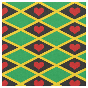 Jamaica Flagga Fabric & Heart mode /reggae Tyg