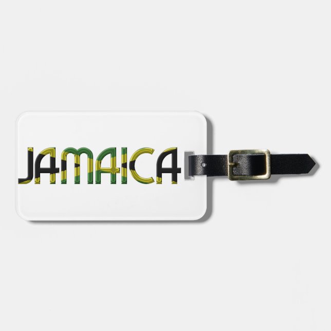 Jamaica Flagga Färg Typography Souvenir Bagagebricka (Horisontell Framsida)