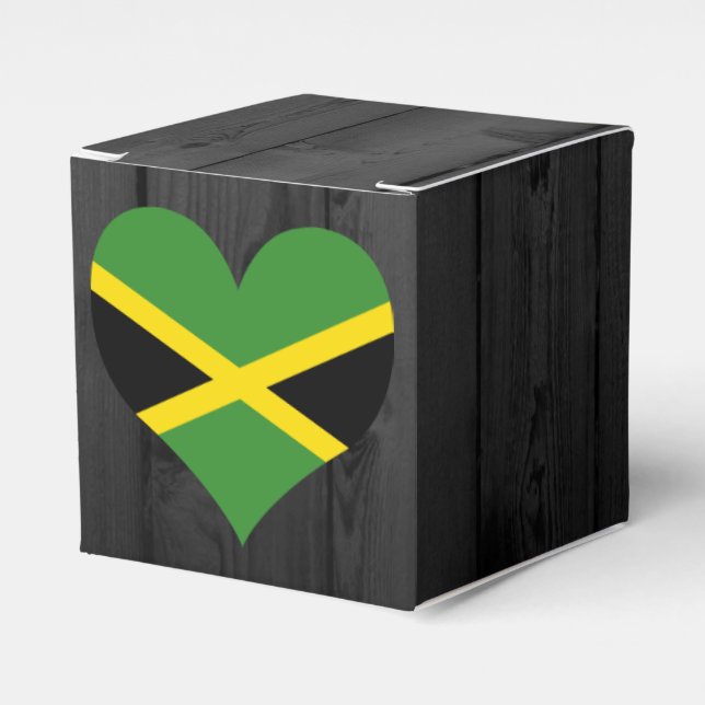 Jamaica flagga färgad presentaskar (Framsidan Sidan)