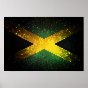 Jamaica Flagga Firework Poster