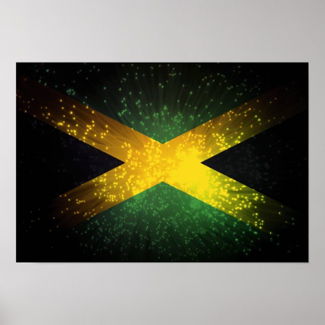 Jamaica Flagga Firework Poster (Framsidan)