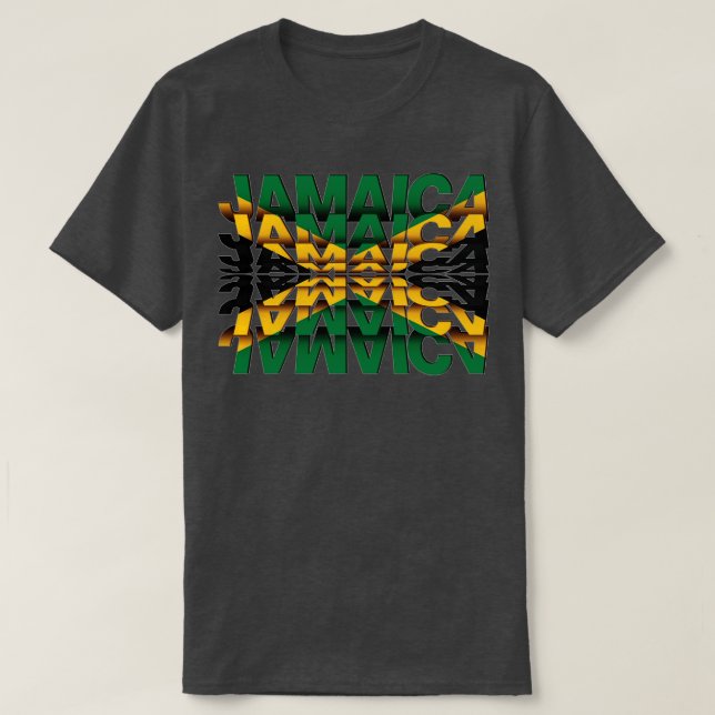 Jamaica Flagga Flip Text effekt T Shirt (Design framsida)