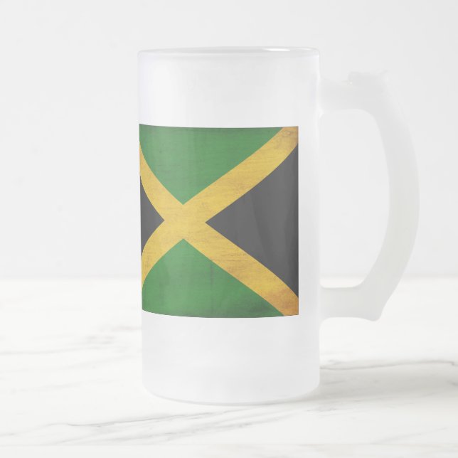 Jamaica flagga frostat ölglas (Höger)