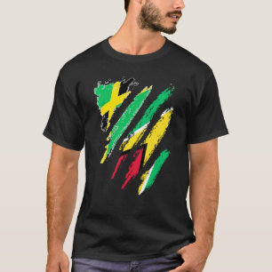 Jamaica Flagga Guyana Grown Patriot Land Rand T Shirt