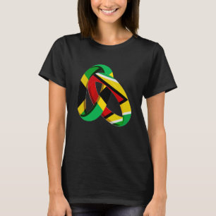 Jamaica Flagga Guyana Grown Ring Giftermål Bröllop T Shirt