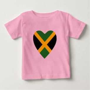 Jamaica Flagga Heart T-Shirt