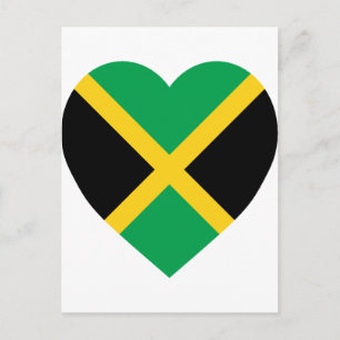 Jamaica Flagga Heart Vykort
