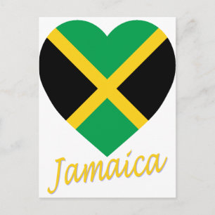 Jamaica Flagga Hjärta Vykort