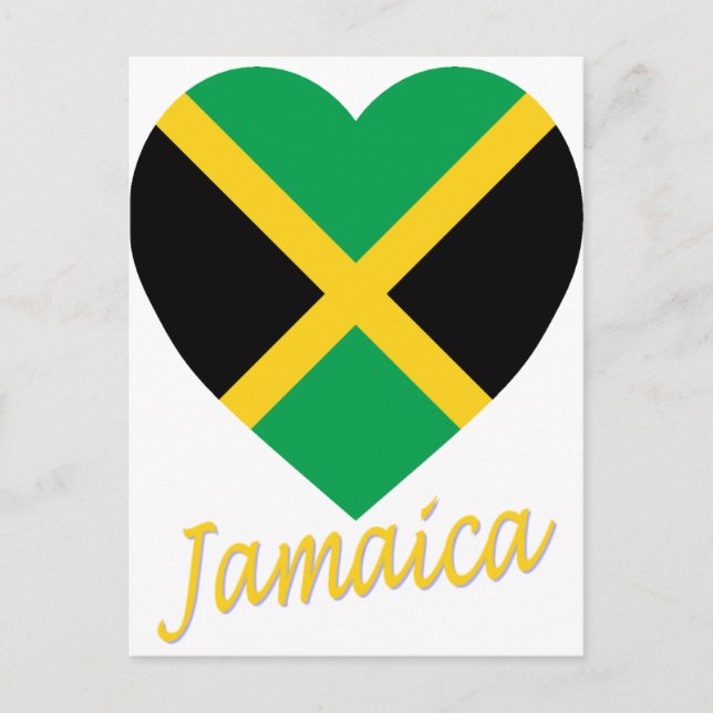 Jamaica Flagga Hjärta Vykort (Framsida)