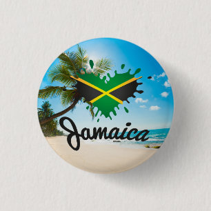 Jamaica Flagga Island - Proud Jamaicans - Button Knapp