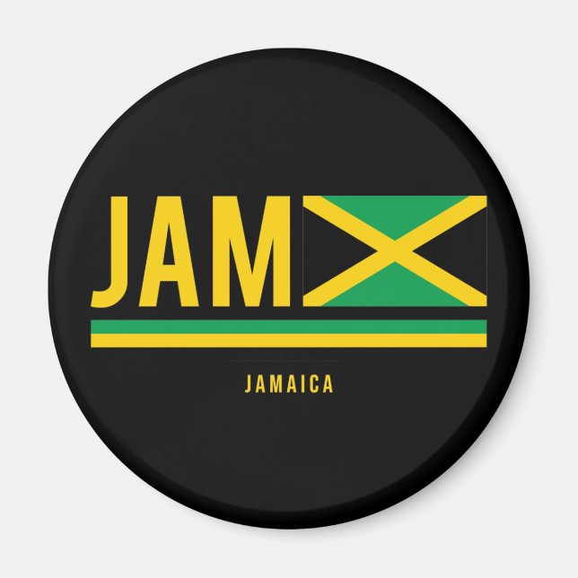 Jamaica Flagga ISO-kod Alfa 3 Design Magnet (Framsidan)