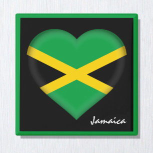 Jamaica flagga & Jamaican Heart, helgdag/sport Magnet
