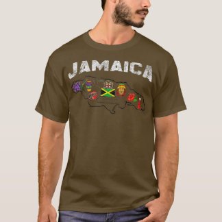 jamaica flagga jamaican karta Jamaican National Sy T Shirt
