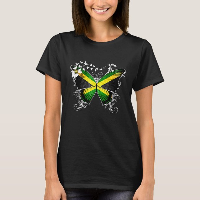 Jamaica Flagga Jamaican T Shirt (Framsida)