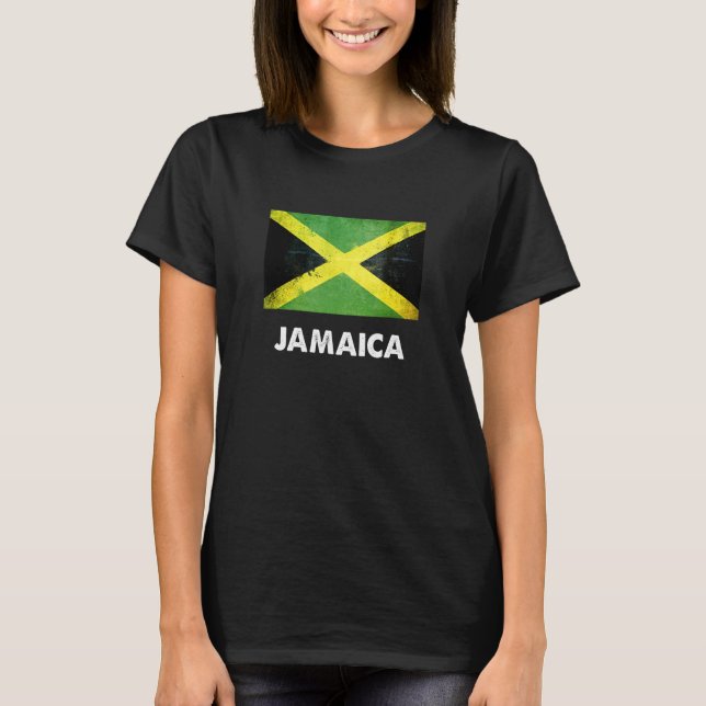 Jamaica Flagga Jamaican T Shirt (Framsida)