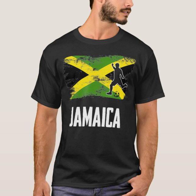 Jamaica Flagga Jersey Soccer Team piggy  T Shirt (Framsida)