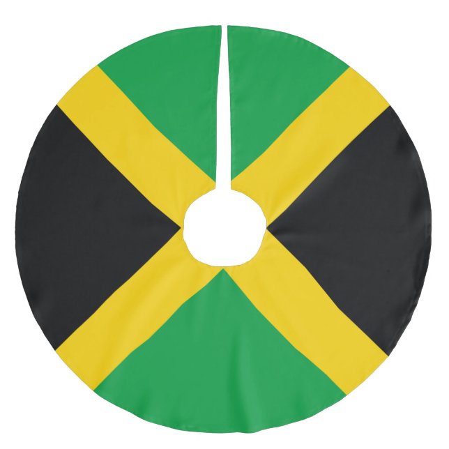 Jamaica Flagga Julgransmatta Borstad Polyester (Framsidan)