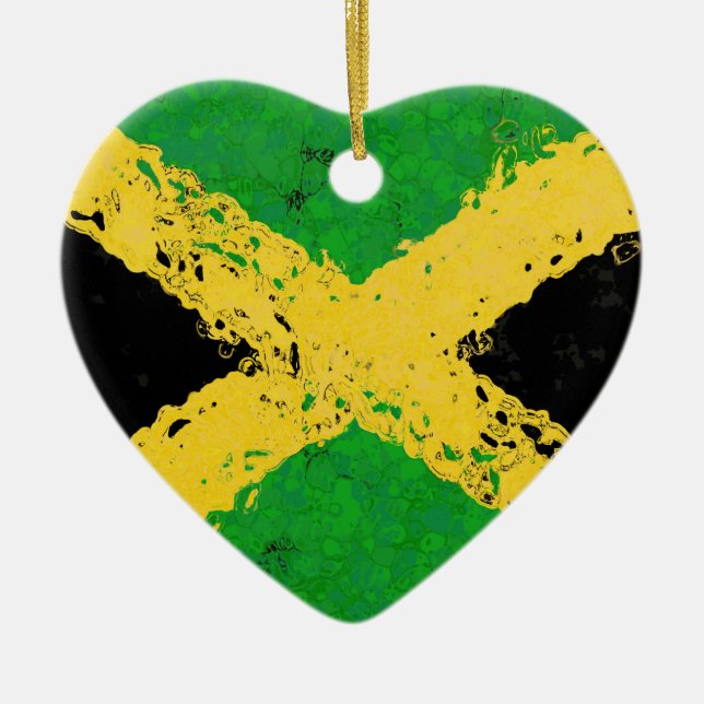 JAMAICA FLAGGA JULGRANSPRYDNAD KERAMIK (Framsidan)