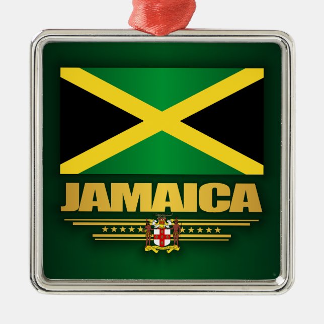 Jamaica Flagga Julgransprydnad Metall (Framsidan)