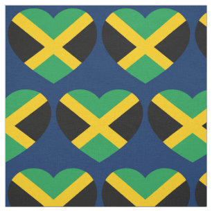 Jamaica Flagga Kärlek Heart Mönster Tyg