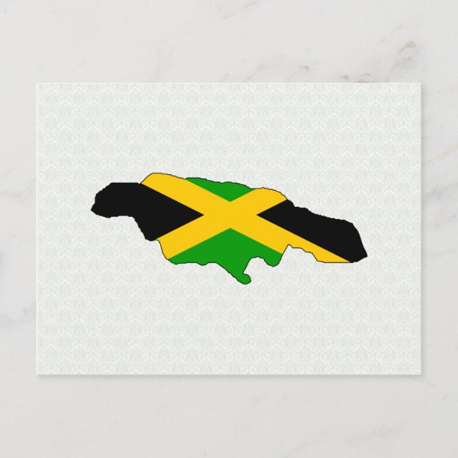 Jamaica Flagga Karta fullt storlek Vykort (Framsida)