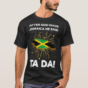 Jamaica Flagga Karta Jamaican T Shirt