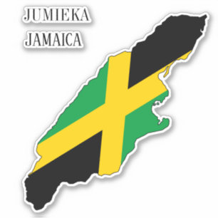 Jamaica Flagga Karta Klistermärken