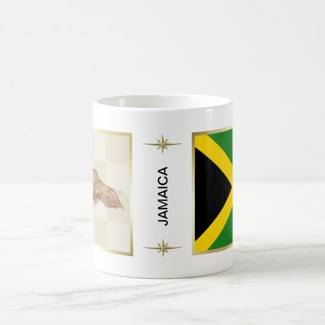 Jamaica Flagga + Karta Mugg (Center)