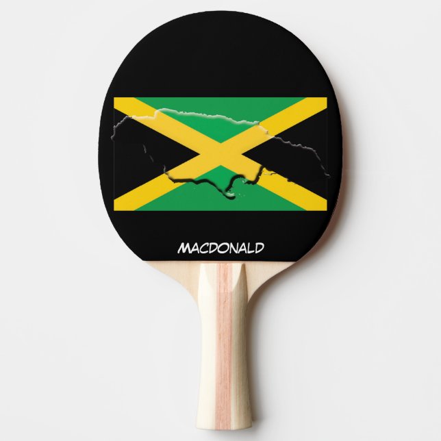 JAMAICA FLAGGA & KARTA Personlig BLACK Pingisracket (Framsidan)