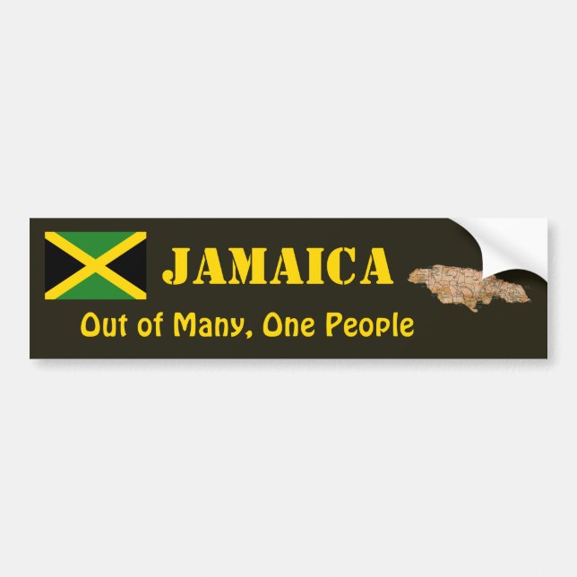 Jamaica flagga + Kartabildekal Bildekal (Framsidan)