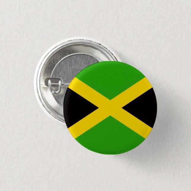 Jamaica Flagga Knapp Jamaicanska Stolthet (Framsida & baksida)