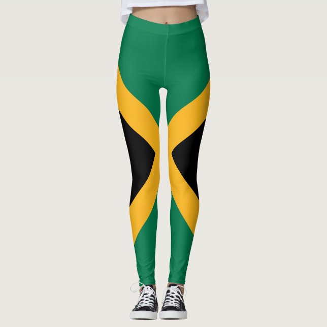 Jamaica Flagga Leggings (Framsida)