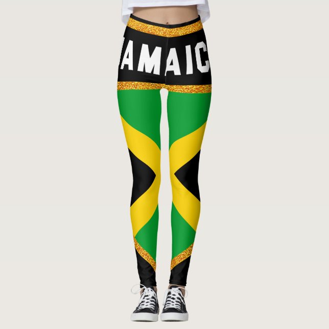 Jamaica flagga leggings (Framsida)