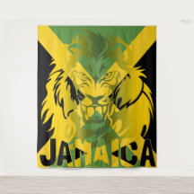 Jamaica Flagga Lejonare om Judah Tapestry Design
