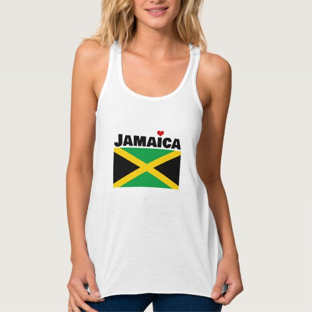 Jamaica Flagga Linne Med Racerback (Framsida)