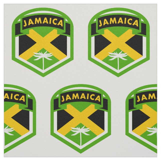 Jamaica Flagga Logotyp Stil Tyg (Provkarta)