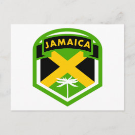 Jamaica Flagga Logotyp Stil Vykort