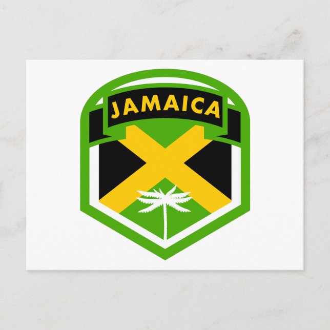 Jamaica Flagga Logotyp Stil Vykort (Framsida)