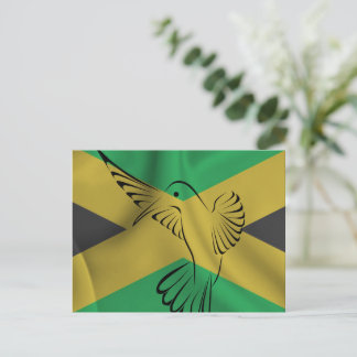 Jamaica flagga med hummingbird vykort