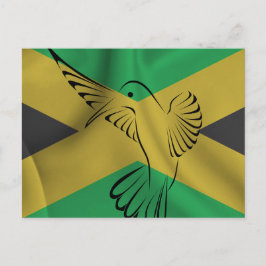 Jamaica flagga med hummingbird vykort